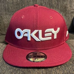 OAKLEY burgundy New Era 59Fifty Cap ~ Size 7 5/8